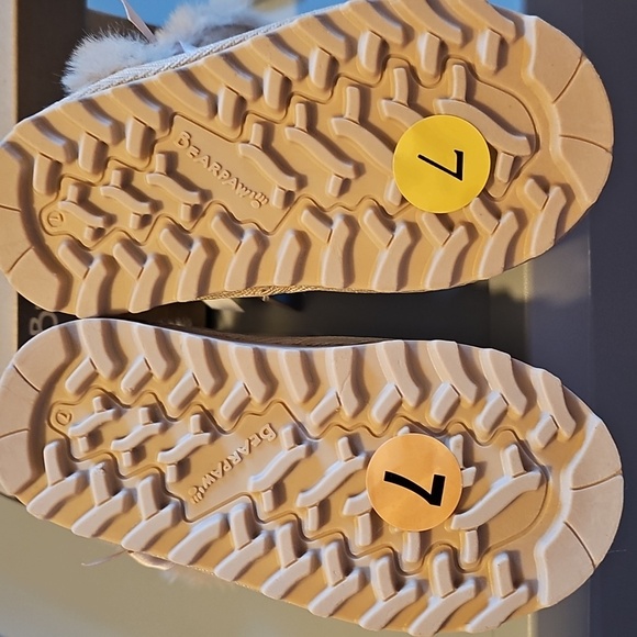 BEARPAW TODDLER GIRL FUR LINED REAL LEATHER ROSE GOLD GLITTER BOOTS SIZE 7 NWT - Picture 10 of 14